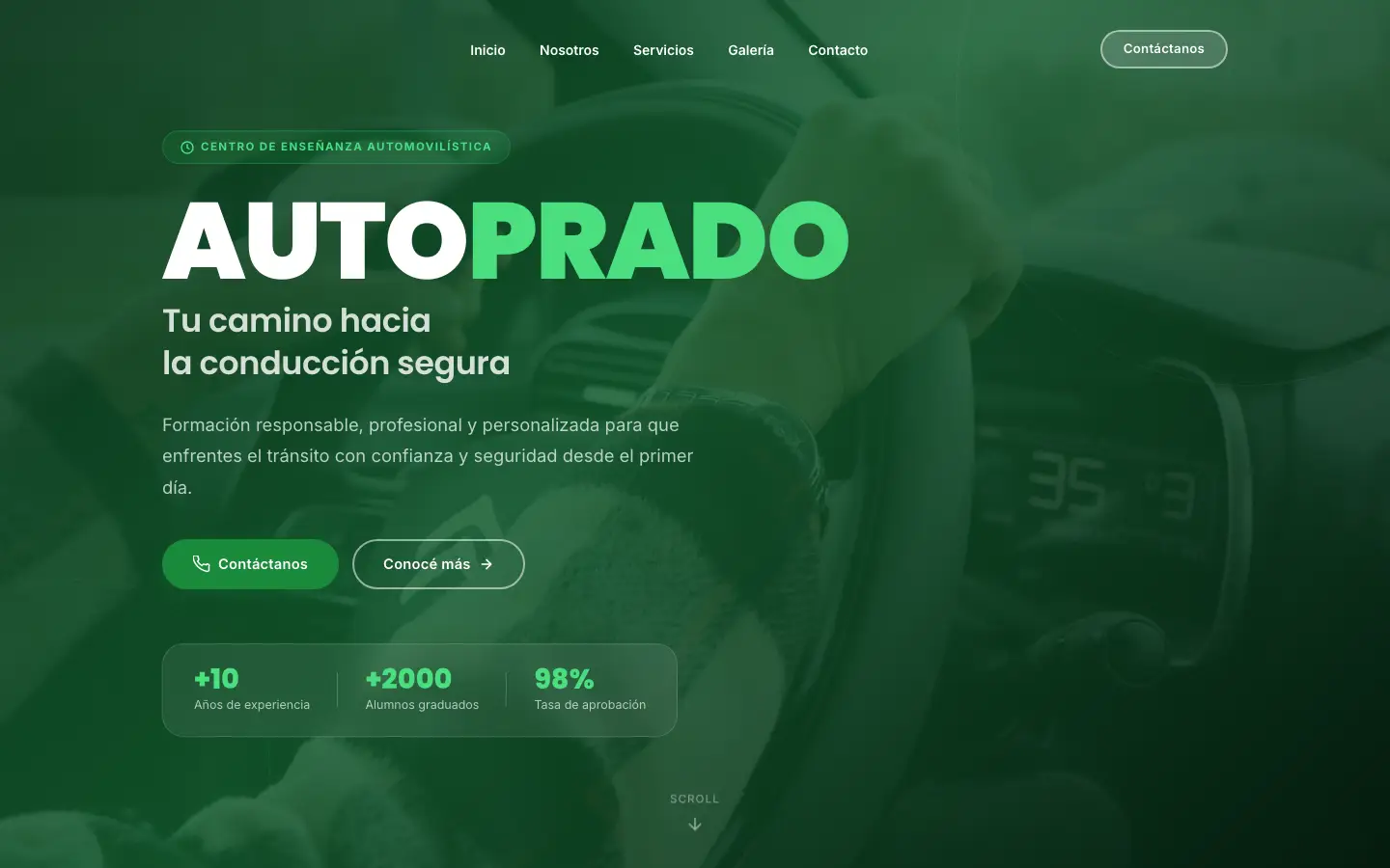 Vista previa del sitio web de AutoPrado