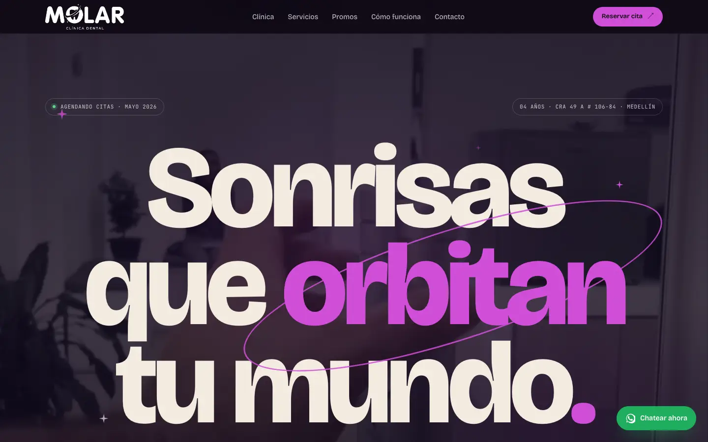Vista previa del sitio web de Molar Clínica Dental